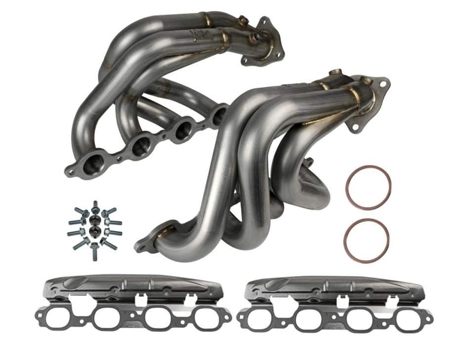aFe Twisted Steel 1-7/8 IN to 2-3/4 IN 304 Stainless Headers w/ Raw Finish PN# 48-34148