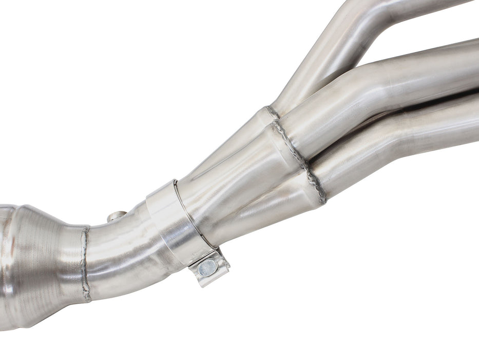 aFe Twisted Steel Long Tube Header & Mid Pipe 304 Stainless Steel w/ Cat PN# 48-36211-YC
