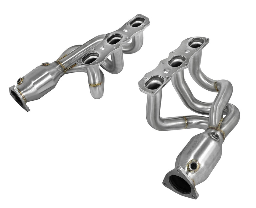 aFe Twisted Steel Header 304 Stainless Steel w/ Cat PN# 48-36401