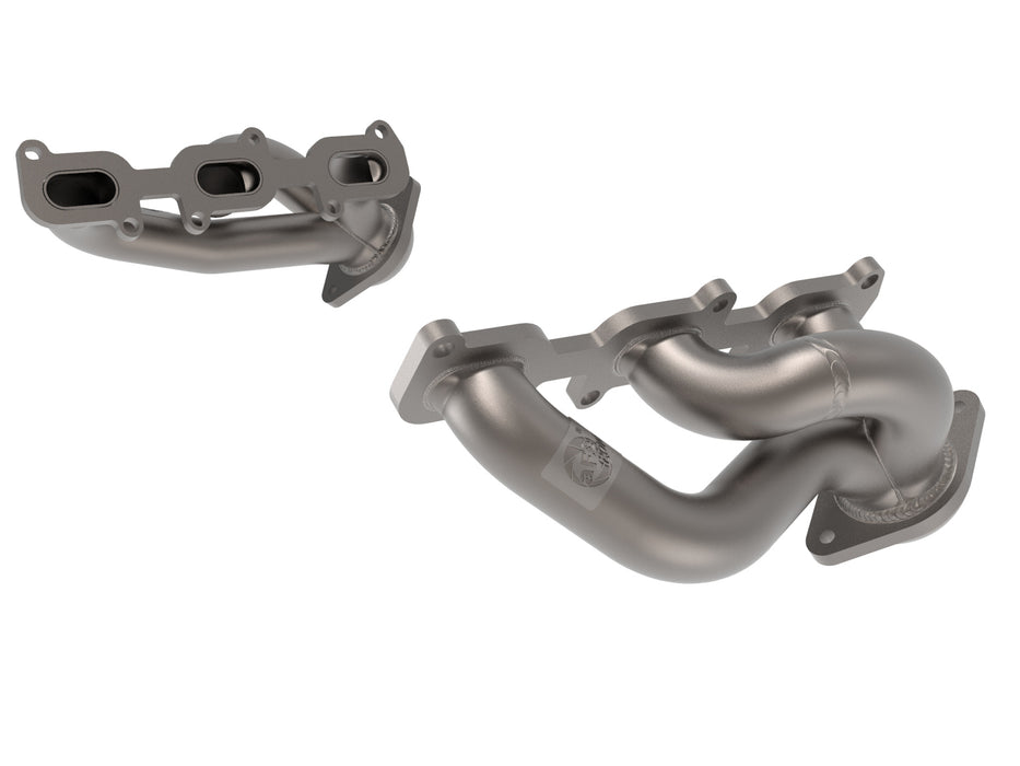 aFe Twisted Steel 409 Stainless Steel Shorty Header w/ Titanium Coat Finish PN# 48-43031-T