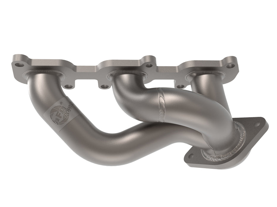 aFe Twisted Steel 409 Stainless Steel Shorty Header w/ Titanium Coat Finish PN# 48-43031-T