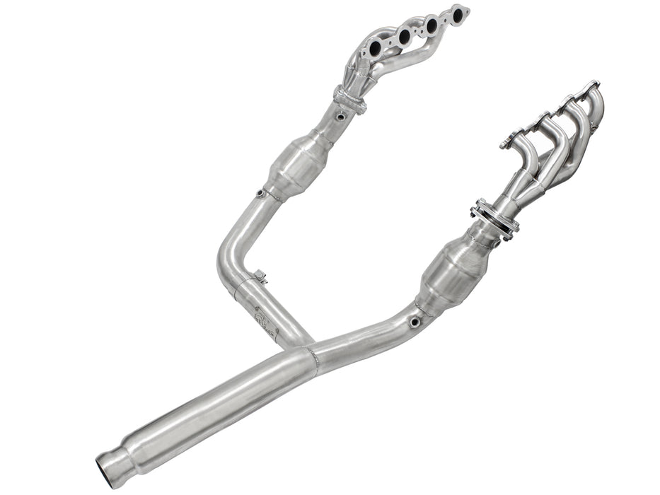 aFe Twisted Steel Header & Y-Pipe 409 Stainless Steel w/ Cat PN# 48-44001-YC