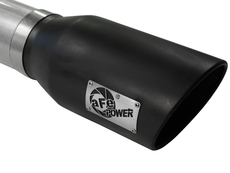 aFe ATLAS 5 IN Aluminized Steel DPF-Back Exhaust System w/Black Tip PN# 49-03064-B