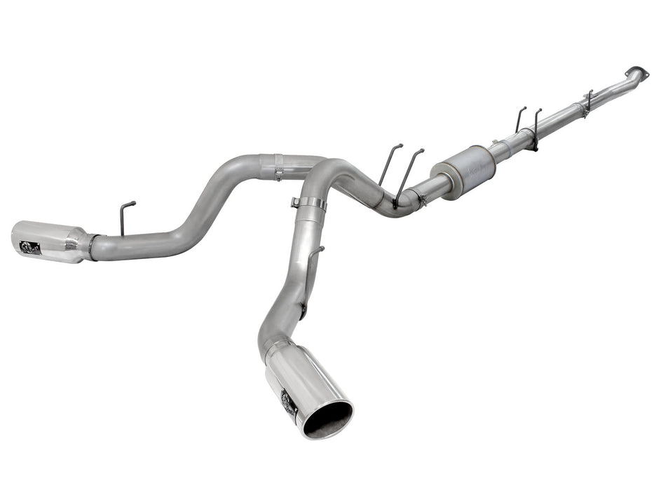 aFe ATLAS 4 IN Aluminized Steel Downpipe-Back Exhaust System w/ Polished Tip PN# 49-03066-P