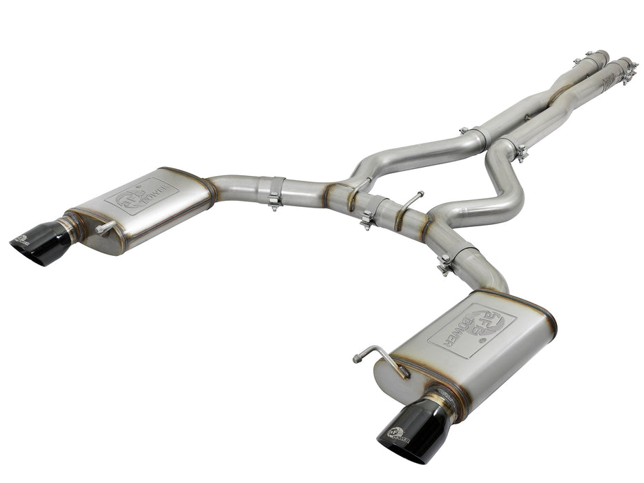 aFe MACH Force-Xp 3 IN 304 Stainless Steel Cat-Back Exhaust System w/Black Tip PN# 49-33072-1B