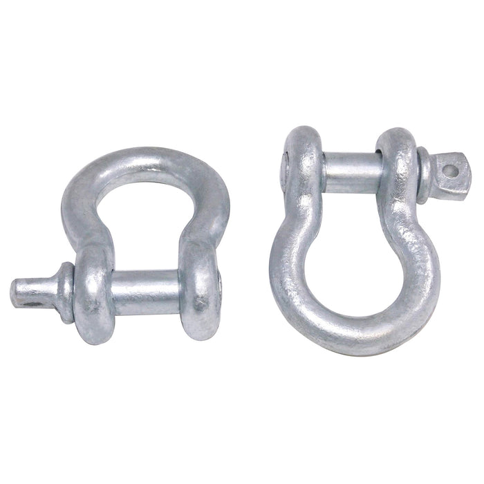 EAG Heavy Duty Galvanized D-Ring 3.25 Ton Bow Shackle 7500 Pounds 2/3" Thick - Pair PN# 51-0025(2)