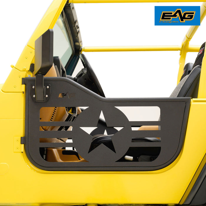 EAG Military Star 2 Tubular Door with Side View Mirror Fit for 97-06 Wrangler TJ PN# JTJTD007