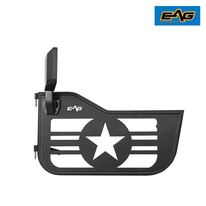 EAG Military Star 2 Tubular Door with Side View Mirror Fit for 97-06 Wrangler TJ PN# JTJTD007
