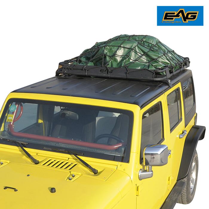 EAG Roof Rack Mounted Luggage Carrier Cargo Basket Fit for 07-18 Wrangler JK 2/4 Door PN# JJKML088