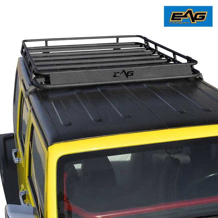 EAG Roof Rack Mounted Luggage Carrier Cargo Basket Fit for 07-18 Wrangler JK 2/4 Door PN# JJKML088