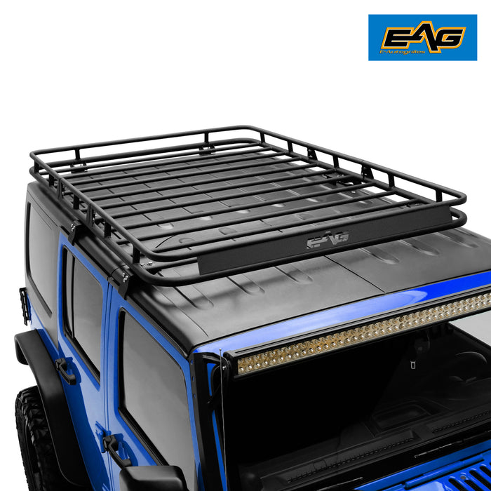 EAG 4 Door Roof Rack Cargo Basket 3PCS with Wind Deflector Fits for 07-18 Wrangler JK PN# JJKML016