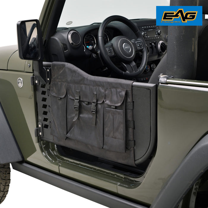 EAG Pocket Tubular 2 Door with Cargo Cover and Side View Mirror Fit for 07-18 Wrangler JK 2 Door Only PN# 51-0706