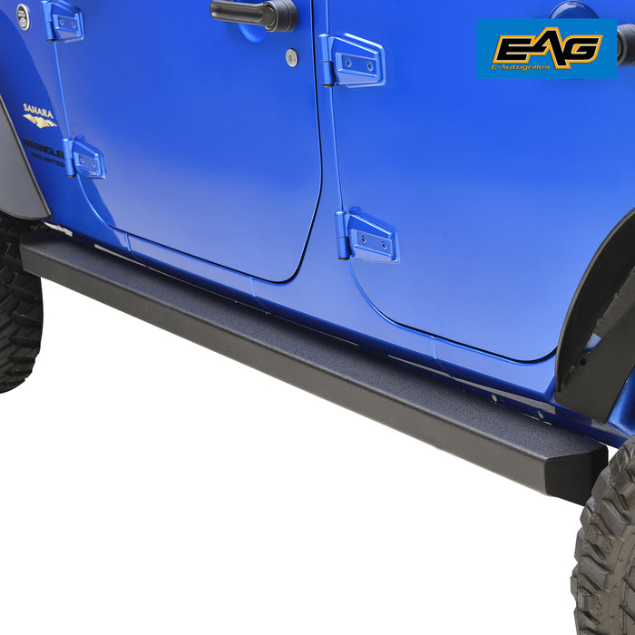 EAG Off-Road Heavy Duty Rock Sliders Fit for 07-18 Wrangler JK 4 Door - 1/5 inch Thickness Steel Sheet PN# JJKRG011