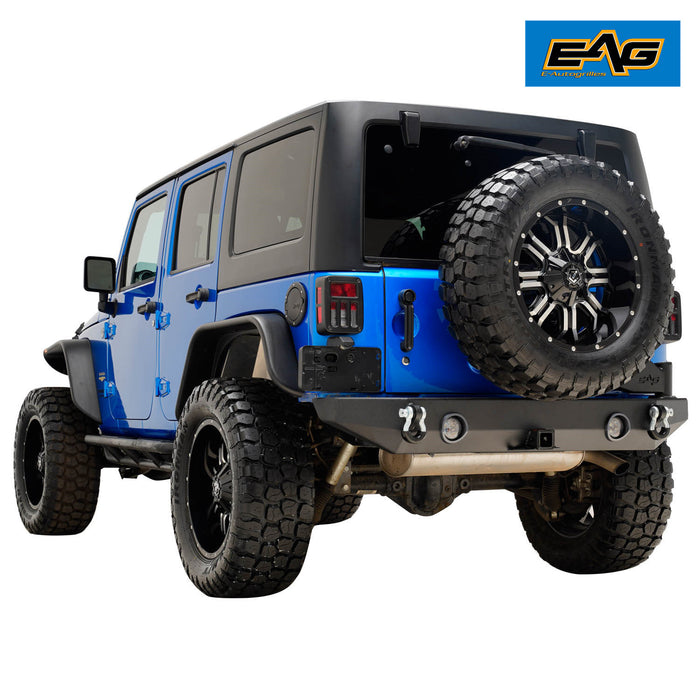 EAG Compatible with JK Rear Bumper with Tire Carrier 07-18 Wrangler PN# JJKRB012