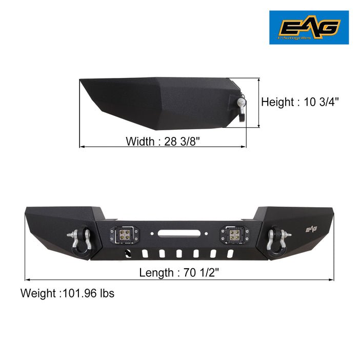 EAG Assembled Front Bumper with LED lights Compatible with 1999-2004 Grand Cherokee WJ PN# JWJFB002