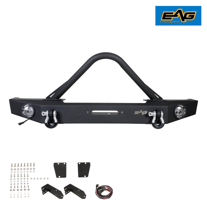 EAG Stinger Front Bumper with Winch Plate Fit for 84-01 Cherokee XJ/Comanche MJ PN# JXJFB003