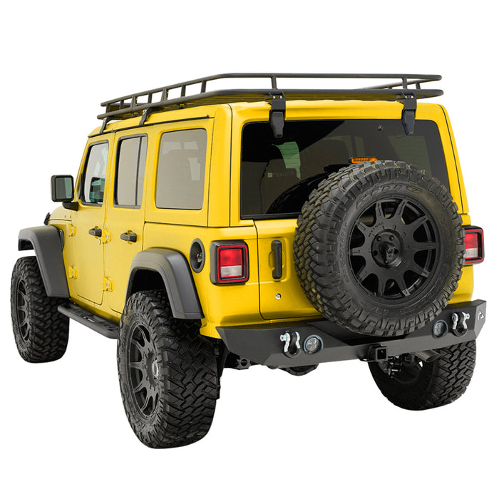 Paramount 18-19 Jeep Wrangler JL Rock Crawler Rear Bumper + Two 12W L PN# 51-8010L