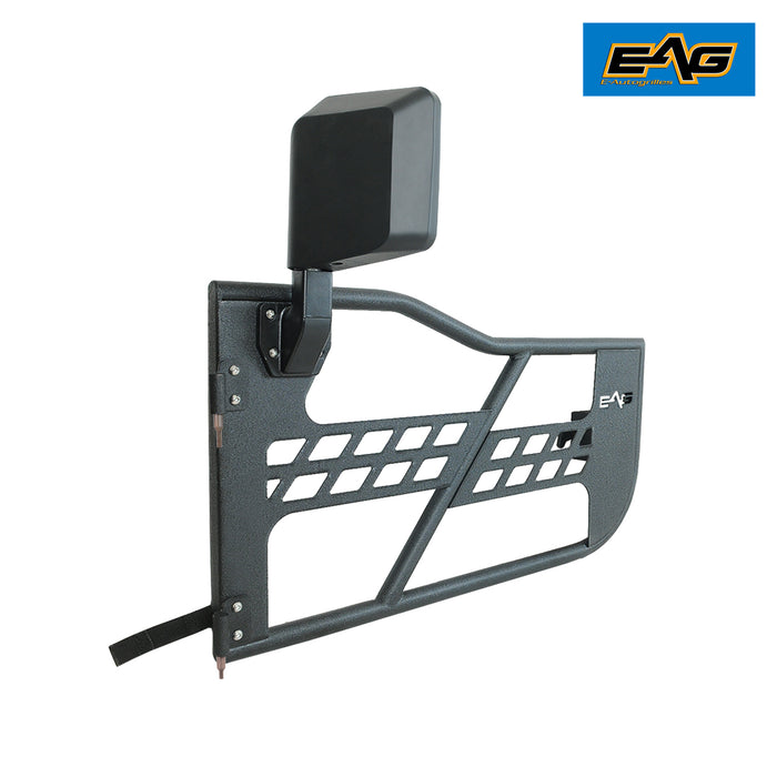 EAG Safari Tubular Door Black with Side View Mirror Fit for 18-22 Wrangler JL 2 Door PN# JJLTD001
