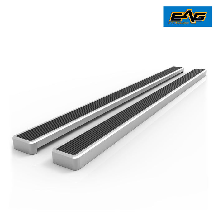 EAG Aluminum Running Board 86 Inch x5 Inch with Mounting Bracket Fit for 05-15 Toyota Tacoma Double Cab PN# 52-4020+52-1586