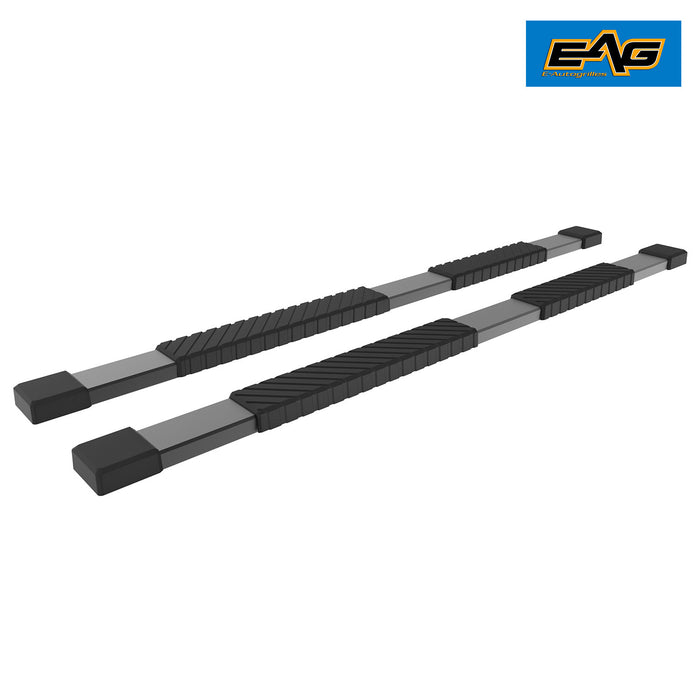 EAG Black Aluminum Running Board 86 Inch x4 Inch with Mounting Bracket Fit for 07-17 Toyota Tundra CrewMax PN# 52-4010+52-2486B