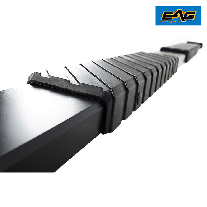 EAG Black Aluminum Running Board 86 Inch x4 Inch with Mounting Bracket Fit for 07-17 Toyota Tundra CrewMax PN# 52-4010+52-2486B