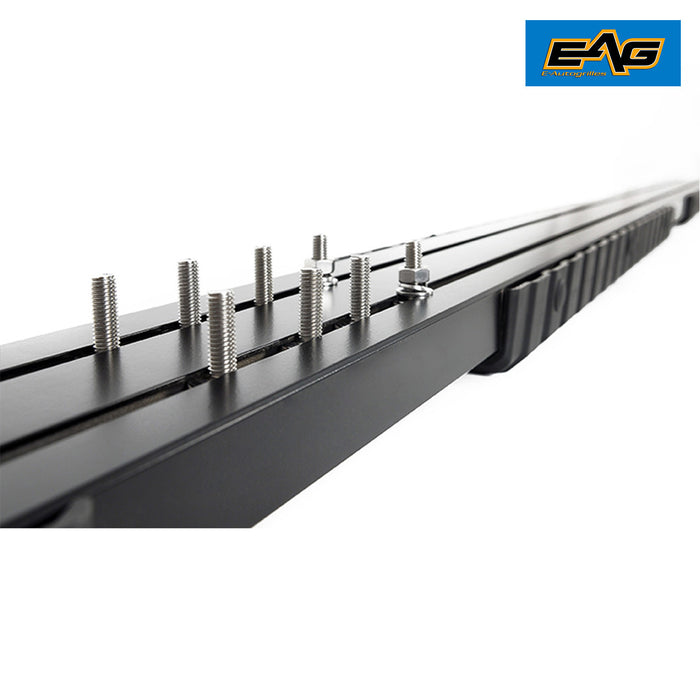 EAG 80 Inch x4 Inch Black Aluminum Running Board with Mounting Bracket Fit for 07-17 Toyota Tundra Double Cab PN# 52-4010+52-2480B