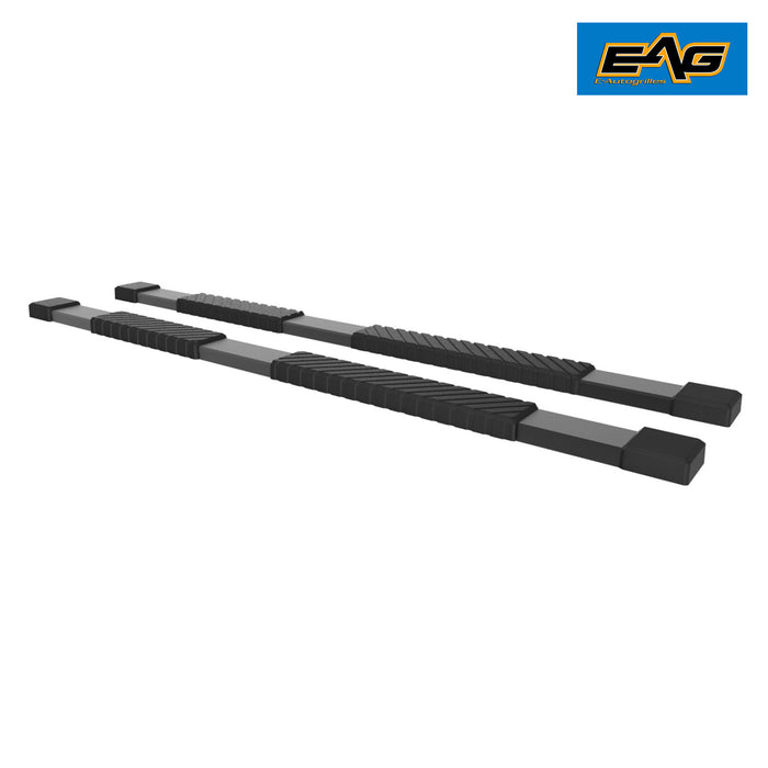 EAG 80 Inch x5 Inch Black Aluminum Running Boards Side Steps and HD Brackets for 15-17 Ford F150 Super Cab PN# 52-3050HD+52-2580B