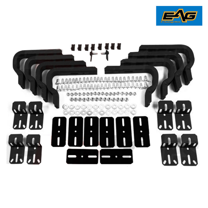 EAG 6" LED Spider Web Running Boards Side Steps and Brackets Fit for 01-03 Ford F150 Super Crew PN# 52-3030+52-6686