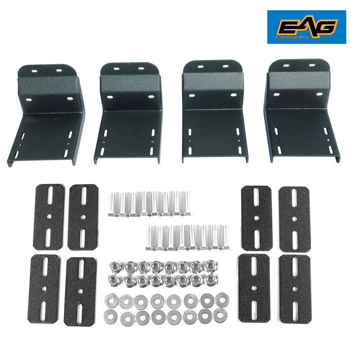 EAG Side Steps+Heavy Duty Brackets 4 Inch Aluminum Fit for 15-17 Ford F150 Super Cab PN# 52-3050HD+52-2480