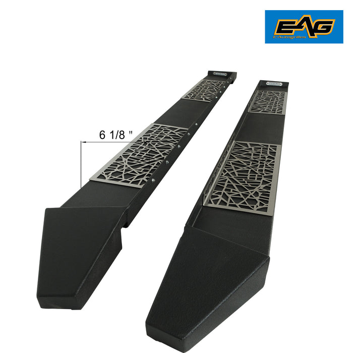 EAG 6" LED Spider Web Running Boards Side Steps and Brackets Fit for 01-03 Ford F150 Super Crew PN# 52-3030+52-6686