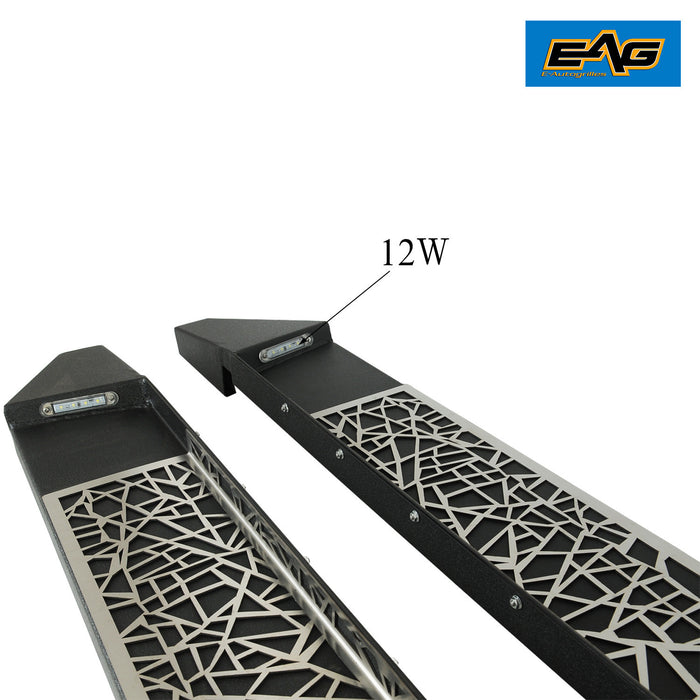 EAG LED Running Board 86"x6" with Mounting Bracket Fit for 05-15 Tacoma Double Cab PN# 52-4020+52-6686