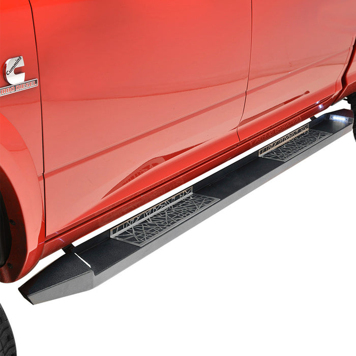 EAG 6" Spider Web Running Boards with LED Lights for 99-15 Chevy Silverado/GMC Sierra Crew Cab PN# 52-1010HD+52-6686