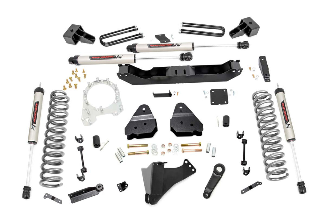 4.5 Inch Inch Ford Suspension Lift Kit w/ V2 Shocks 17-20 F-350 4WD Diesel Dually Rough Country #55970