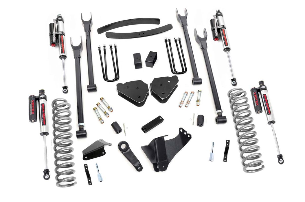 6 Inch Ford 4-Link Suspension Lift Kit w/Vertex Shocks 05-07 F-250/350 Gas-w/o Overloads Rough Country #57850