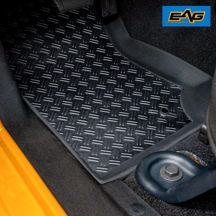EAG Front Rubber Floor Mats Fit 07-13 Jeep Wrangler JK 2 Door/4 Door PN# 15104