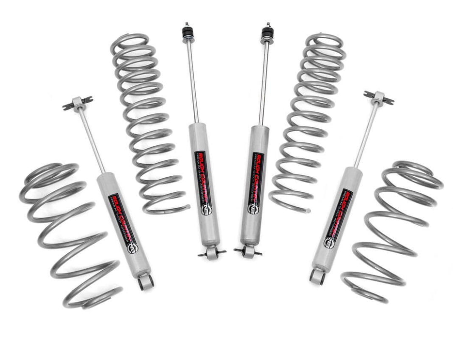 2.5 Inch Jeep Suspension Lift Kit Preminum N3 Shocks 4 Cyl 04-06 4WD Jeep Wrangler TJ Unlimited 97-06 4WD Jeep Wrangler TJ Rough Country PN# 652.2