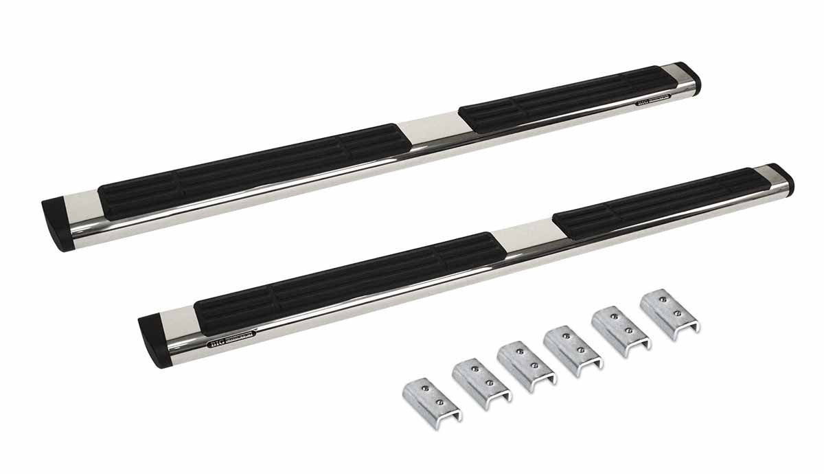 Go Rhino - 686404580PS - 6in OE Xtreme Stainless SideSteps Kit - 80in Long + 3 Brackets Per Side