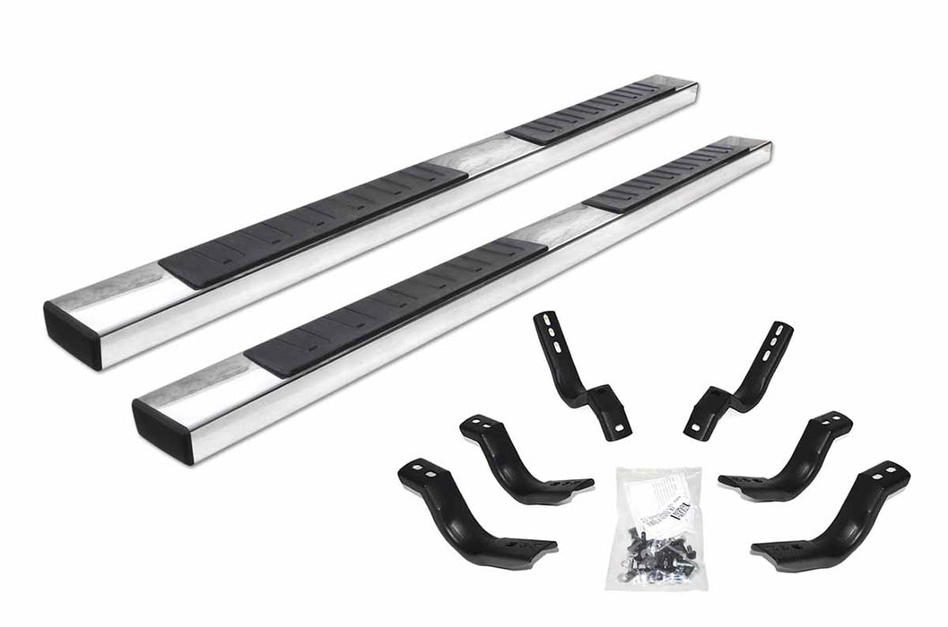Go Rhino - 6862404680PS - 6in OE Xtreme II Stainless SideSteps Kit - 4 Brackets Per Side (Gas Only)