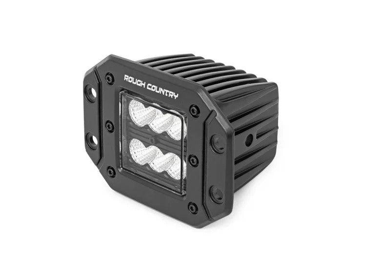 2 Inch Square Flush Mount Cree LED Lights Pair Black Series, Flood Beam Rough Country #70113BL