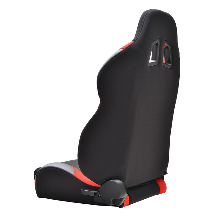 Paramount 1 x Black / Red Trim Fully Reclinable Sports Racing Seat + PN# 73-0003