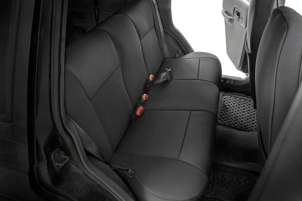 Jeep Neoprene Seat Cover Set Black 97-01 XJ w/Non-Detachable Headrest Rough Country #91022
