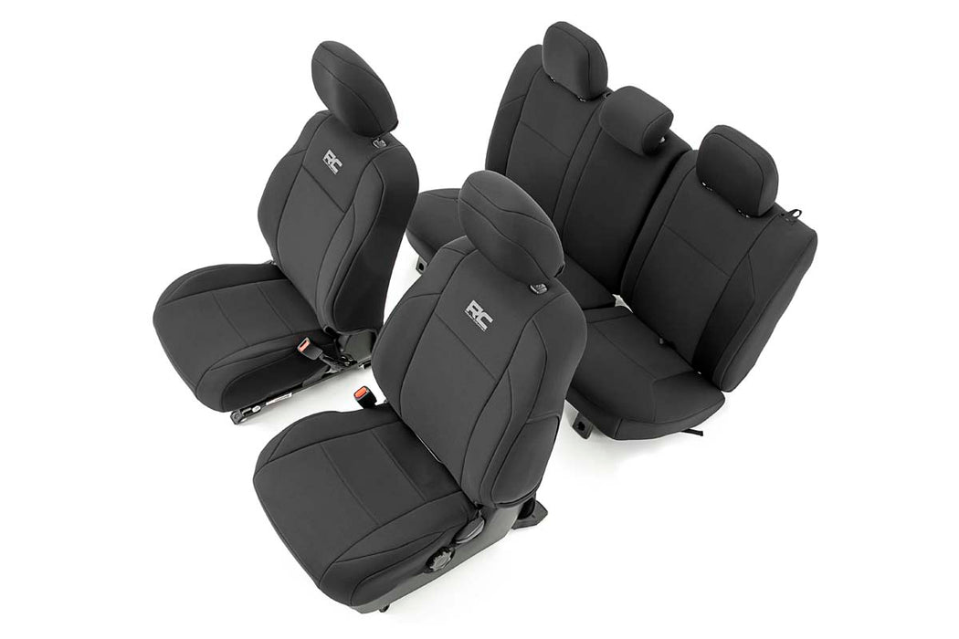 Tacoma Neoprene Front and Rear Seat Covers For 16-Pres Toyota Tacoma Crew Cab Rough Country #91031
