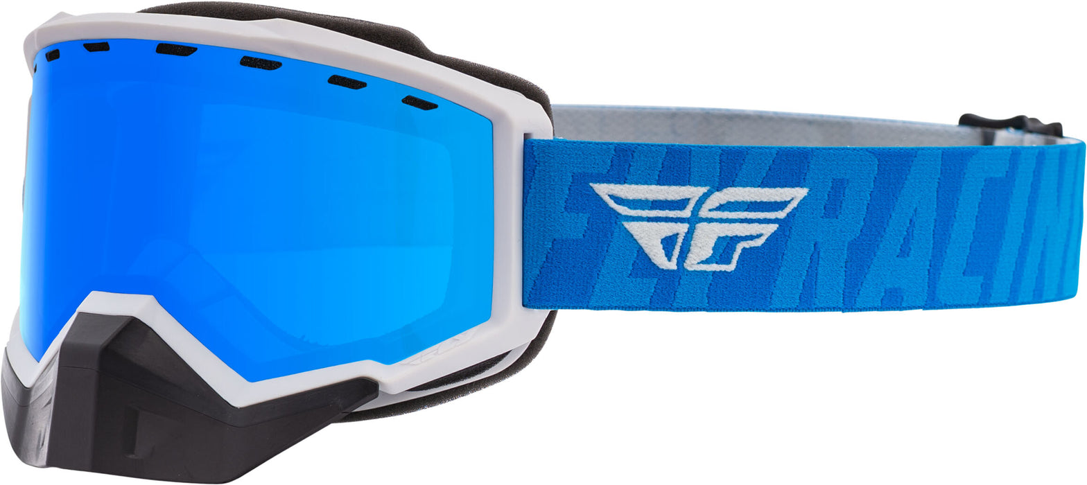 FLY RACING FOCUS SNOW GOGGLE GREY/BLUE W/ SKY BLUE MIRROR/BLUE LENS PN# FLB-042