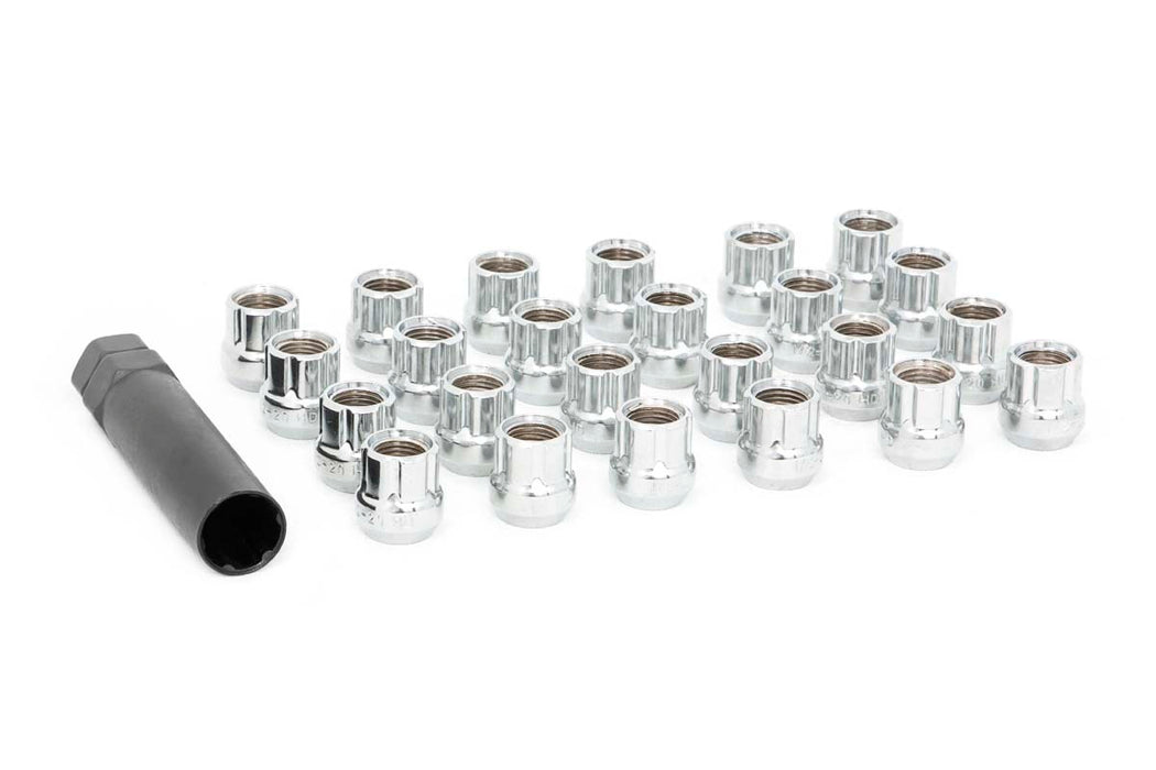 1/2x20 Wheel Installation Kit w/Lug Nuts and Socket Key Chrome Open End Rough Country #ATD0364OE24