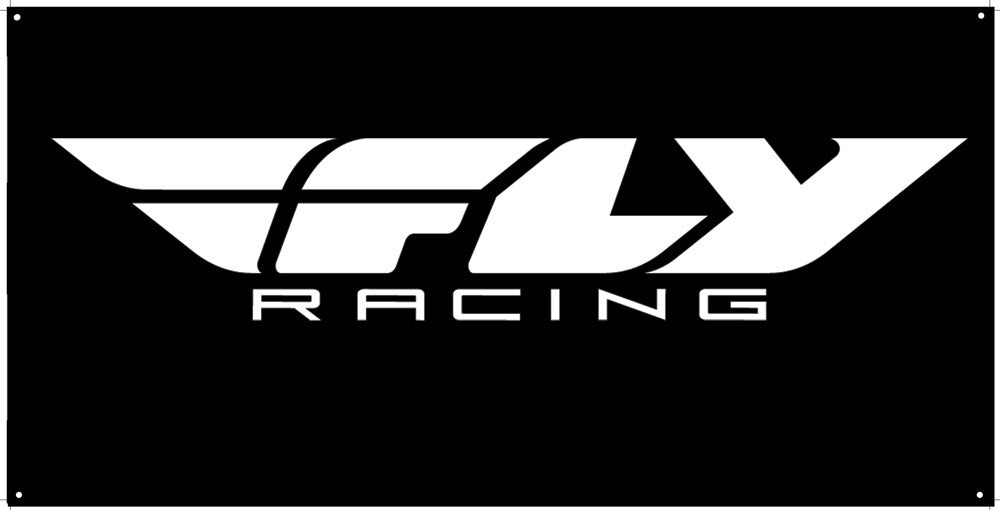 FLY RACING RACING BANNER BLACK 3' X 6' PN# NEW F-RACE BLACK 3X6