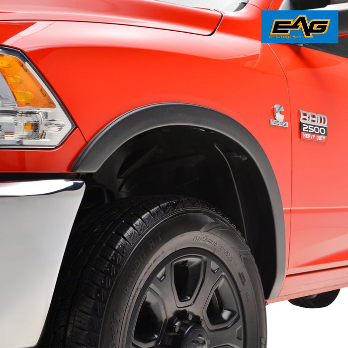 EAG Front and Rear Fender Flares for 4pcs - Textured Satin Black OEM Style Fit for 2010-2018 Ram 2500 / 3500 PN# 20005