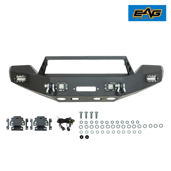 EAG Black Front Winch Bumper with LED Lights PN# 16CSBP00