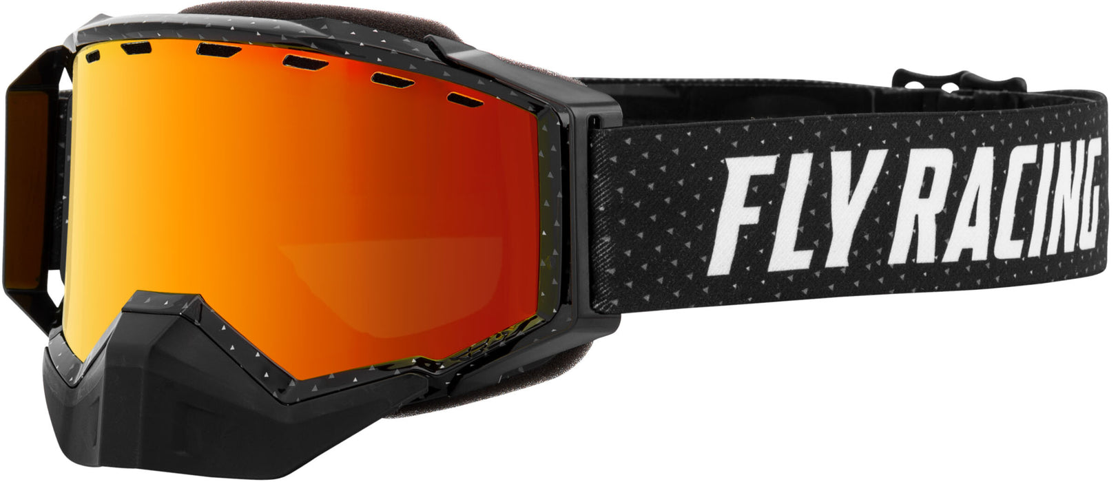 FLY RACING ZONE SNOW GOGGLE BLACK/GREY W/ RED MIRROR/BROWN LENS PN# FLB-053