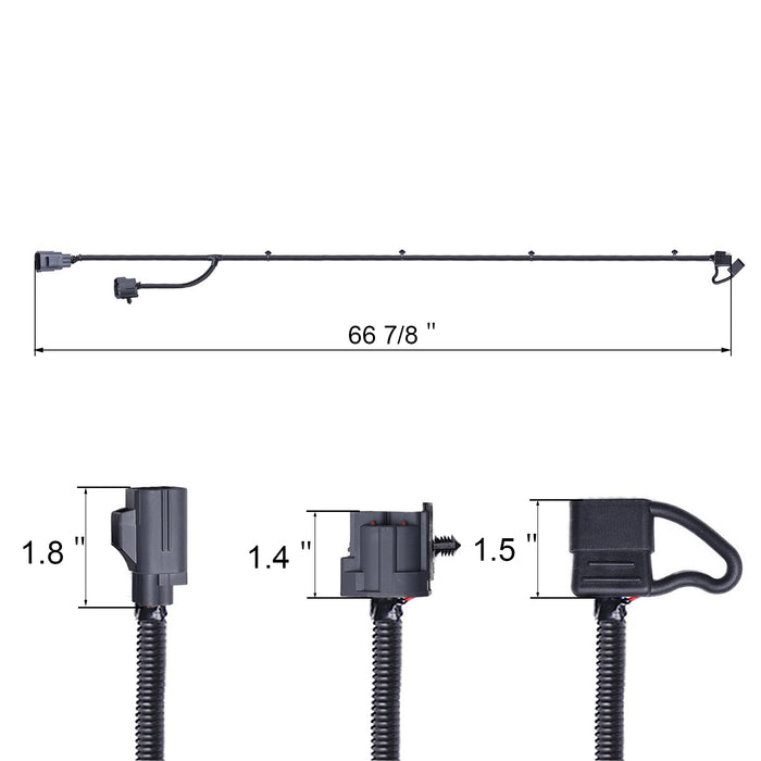 EAG Single 67 inch Trailer Hitch Wiring Harness Kit Fit for 07-18 Wrangler JK PN# JJKML044