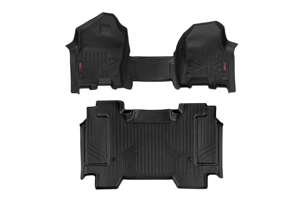 Heavy Duty Floor Mats Front/Rear-19-20 RAM 1500 Crew Cab Half Console Rough Country #M-31410